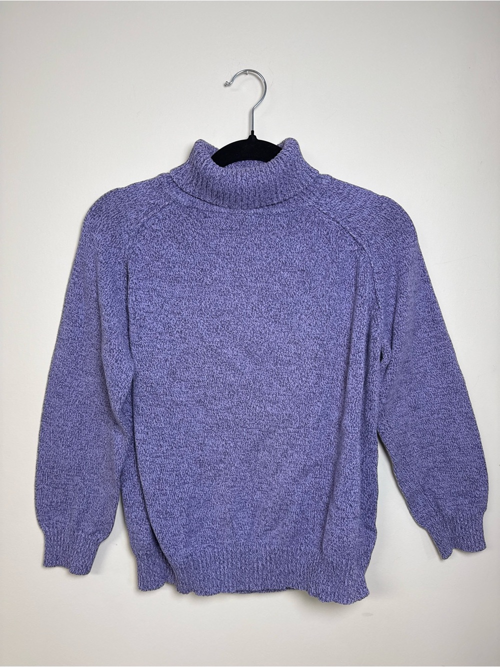 Karen Scott Lavender High Neck Sweatshirt Petite Large | Cowl 100% Cotton Cozy